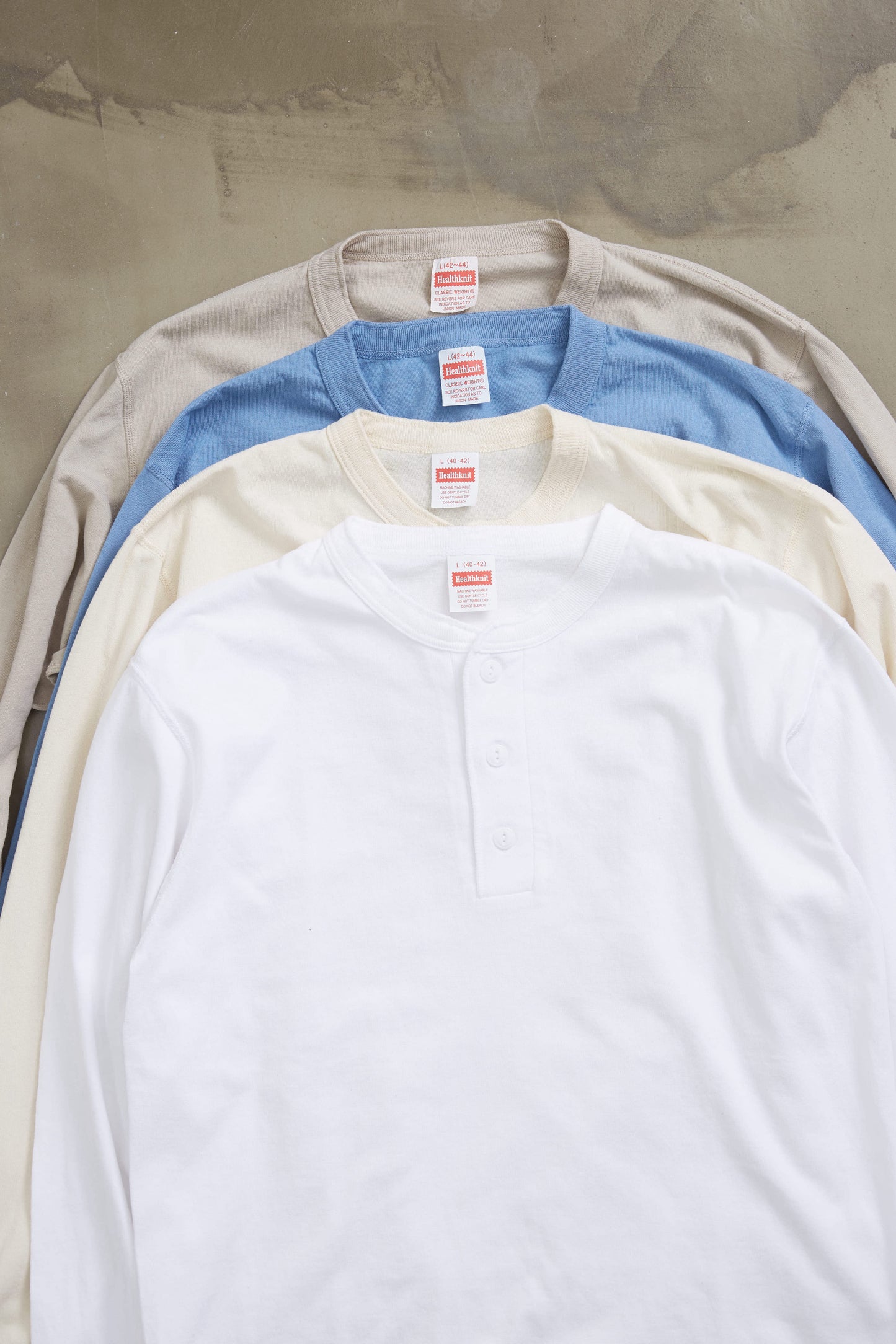 Healthknit L/S Henley Tee