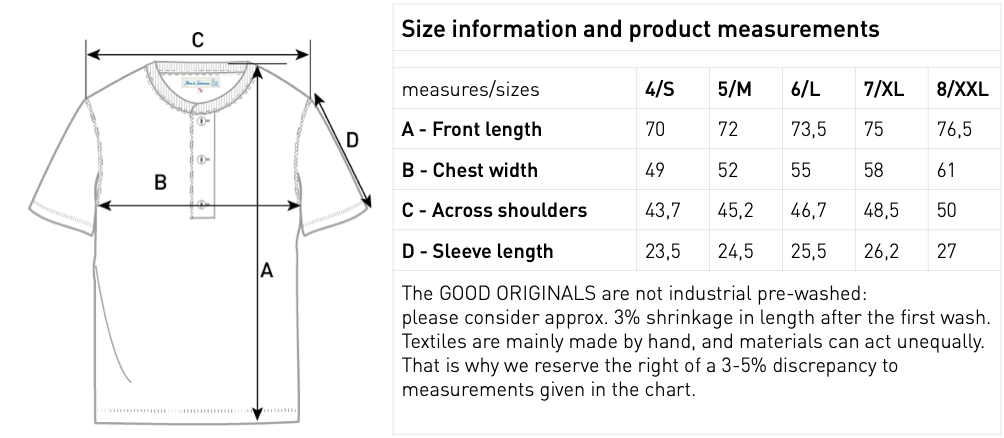 207 Loopwheeled S/S Henley Tee