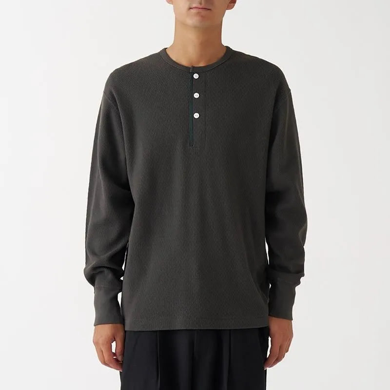 Healthknit L/S Honeycomb Thermal King Henley