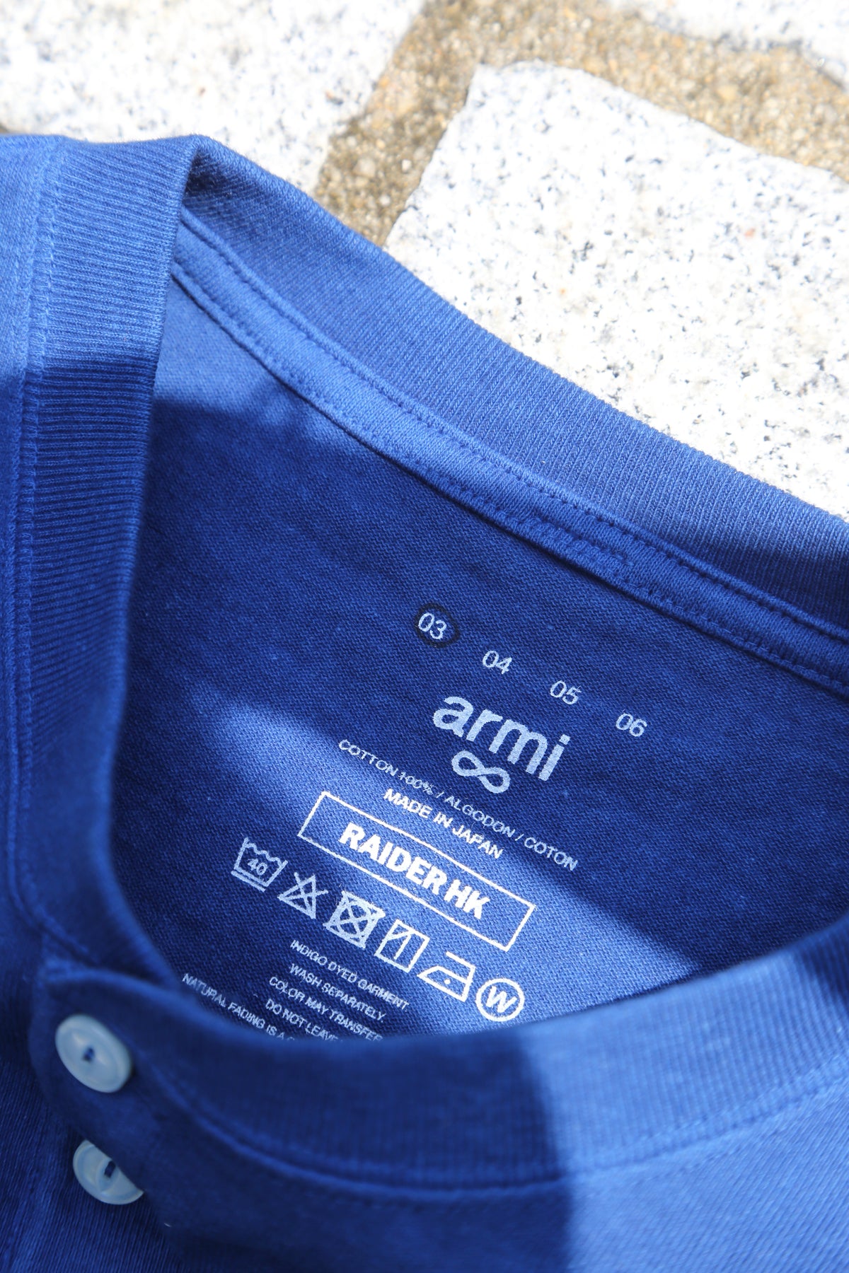armi x RAIDER【HARD MAN】Indigo Henley Tee