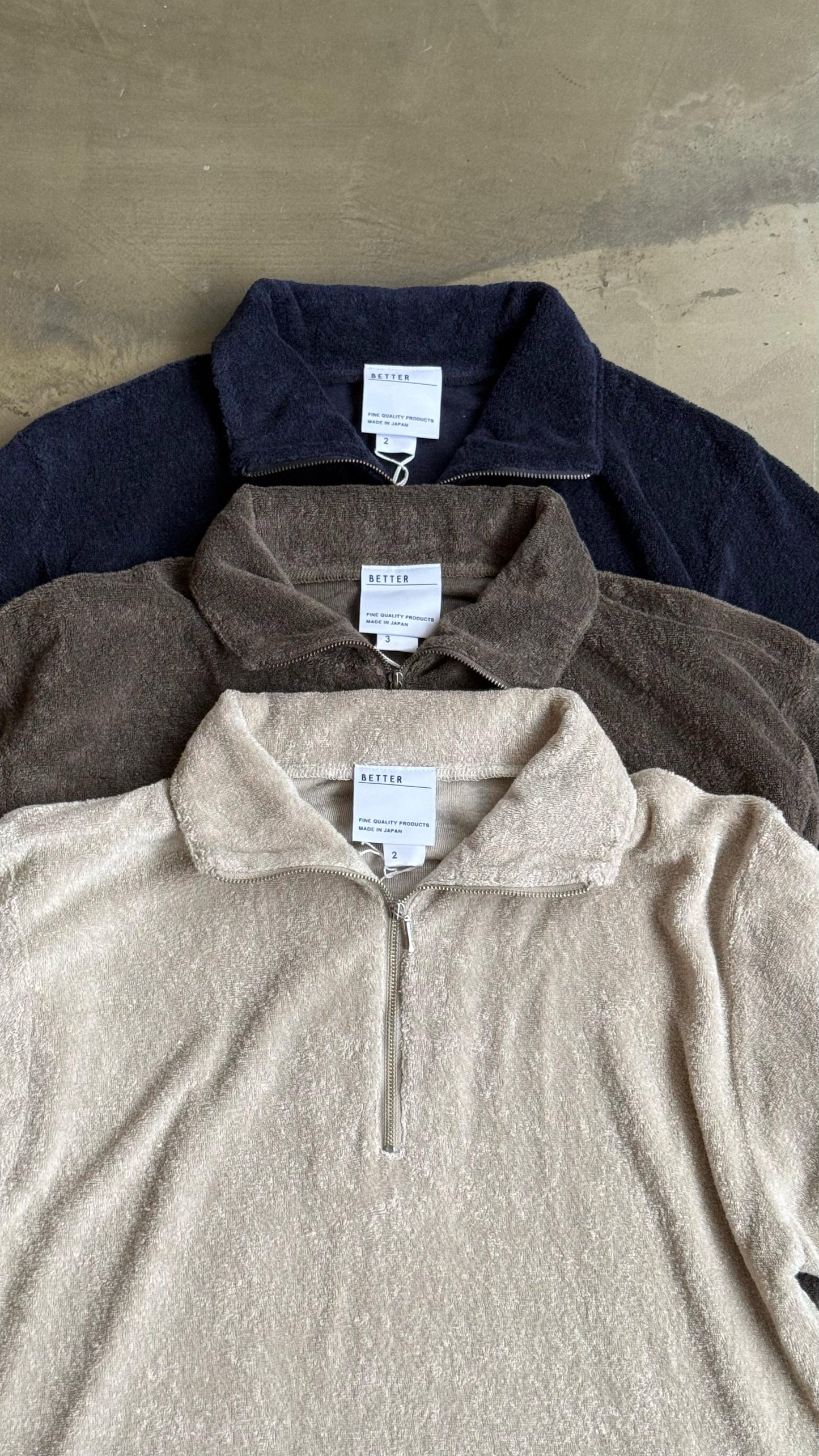 BETTER Linen Pile Half Zip Polo