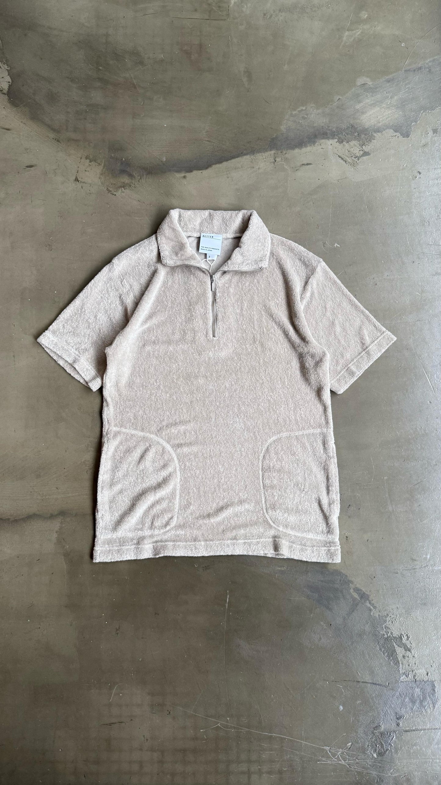 BETTER Linen Pile Half Zip Polo