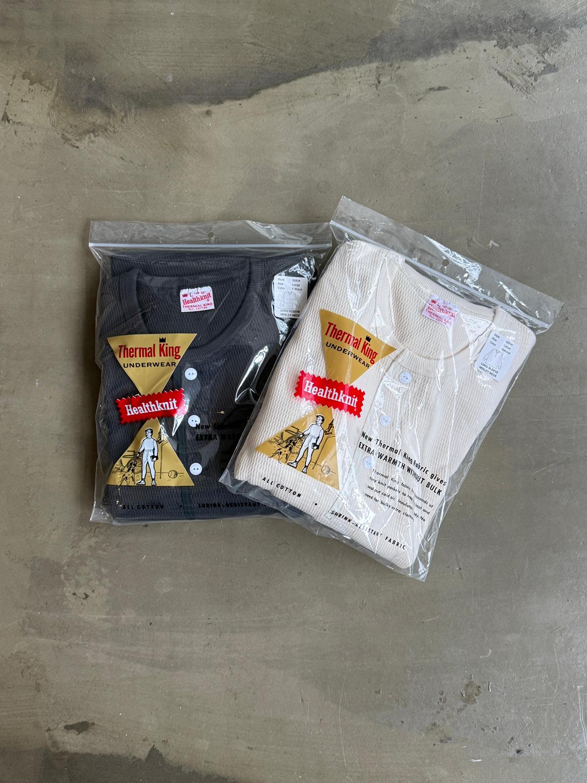 Healthknit L/S Honeycomb Thermal King Henley